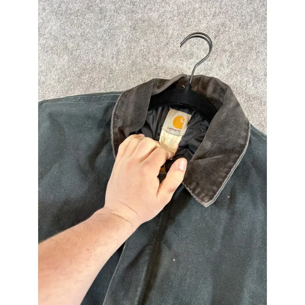 VINTAGE Carhartt Arctic Jacket Men Duck Traditional Quilt Lined Workwear 46 Tall - Picture 6 of 7